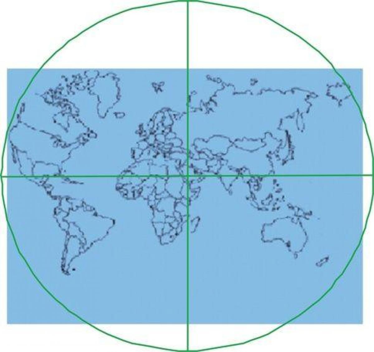 karta över Kaba är i centrum av världen 