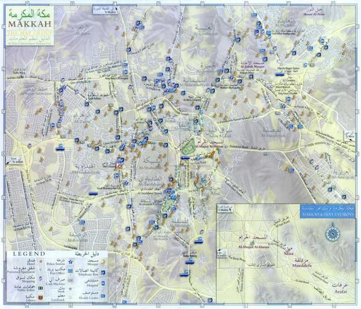 vägkarta över staden Makkah