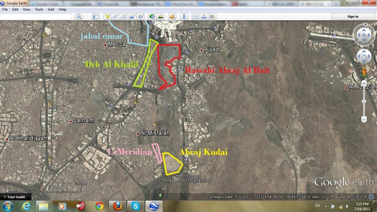 karta över kudai parkering Makkah 