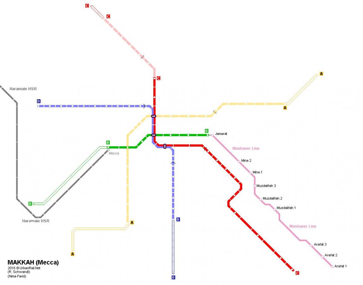 karta över Mecka metro 