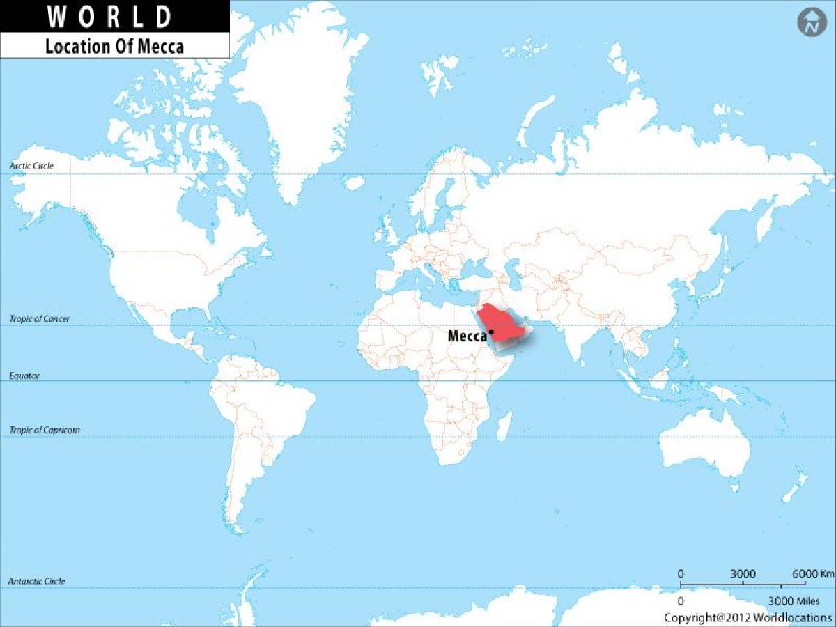 Mecka i världen karta
