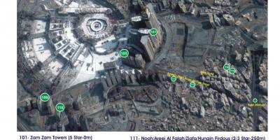 Karta över kubri Makkah