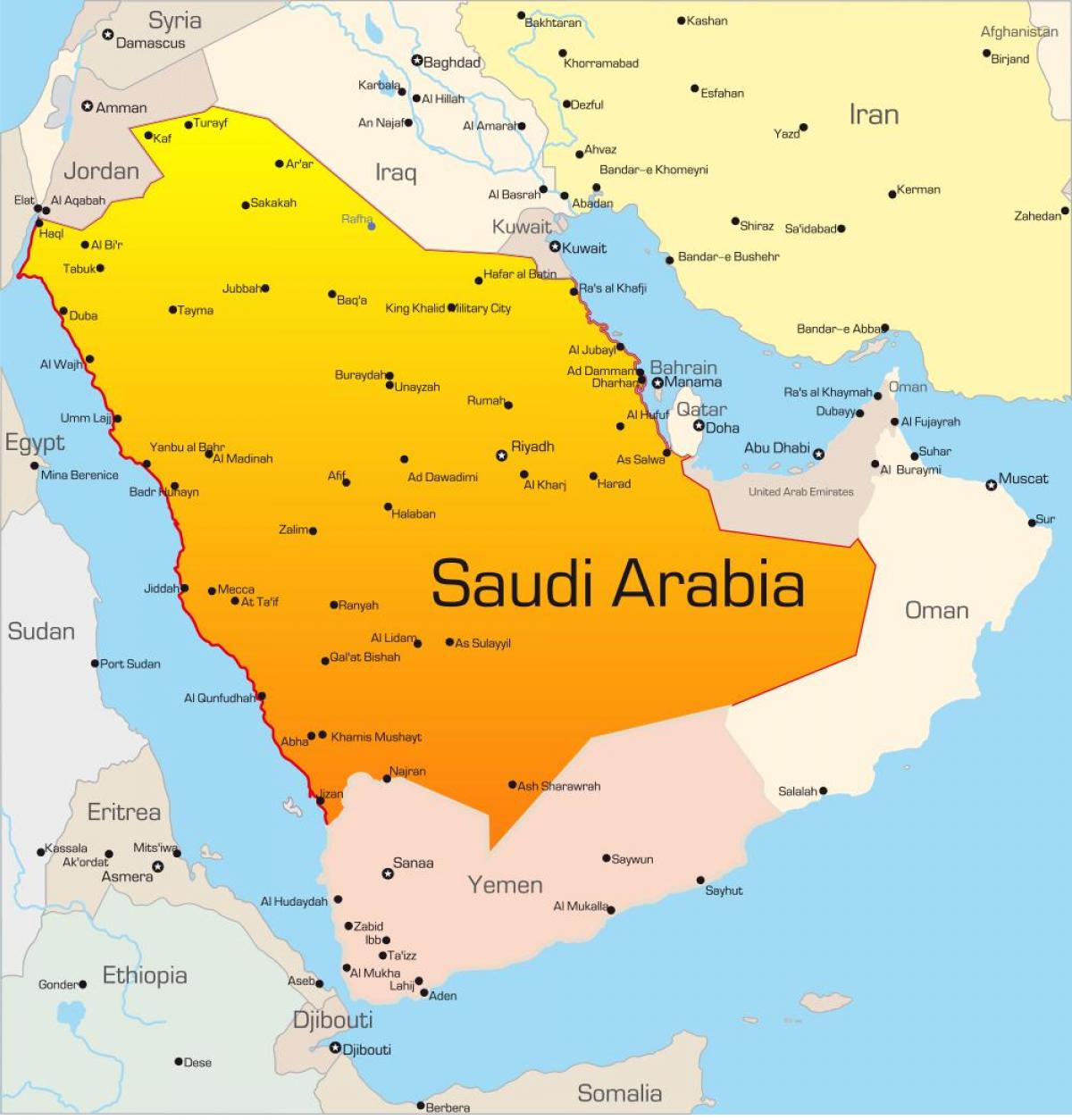 Mekka i saudiarabien karta